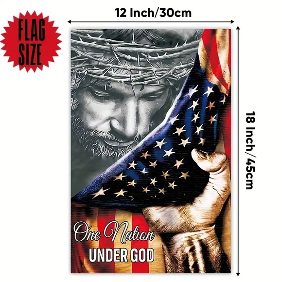 🇺🇸🕊”One Nation Under God” Our Savior & Flag Graphic Double Sided Garden Flag! - Picture 8 of 9